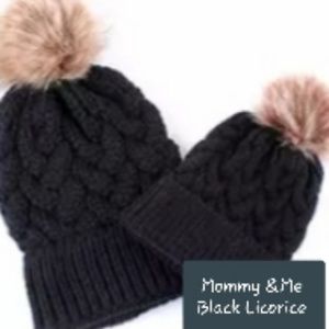 Mommy &Me Matching  Black Beanies